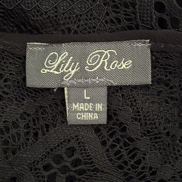 Lily Rose Sleeveless Black Lace Overlay Woman's Size L Fit & Flare Dress - Picture 7 of 9